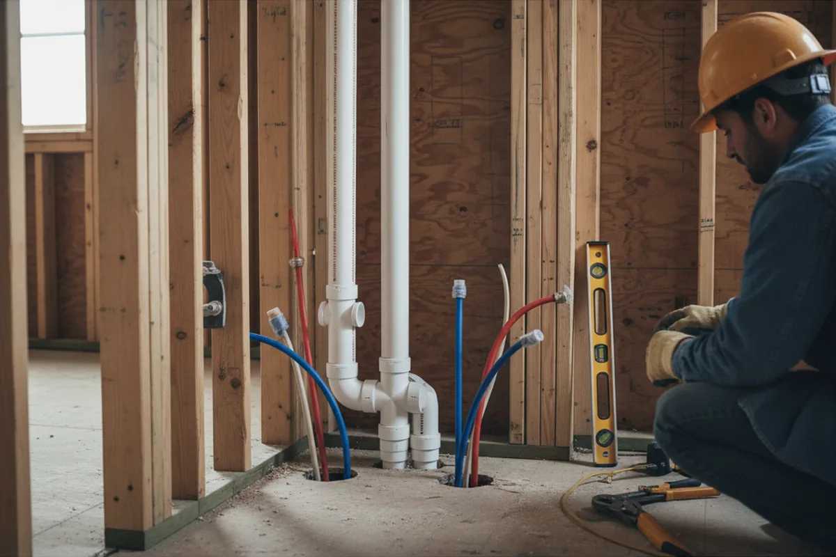 Drain and supply rough-in during Leak Detection in Mascot