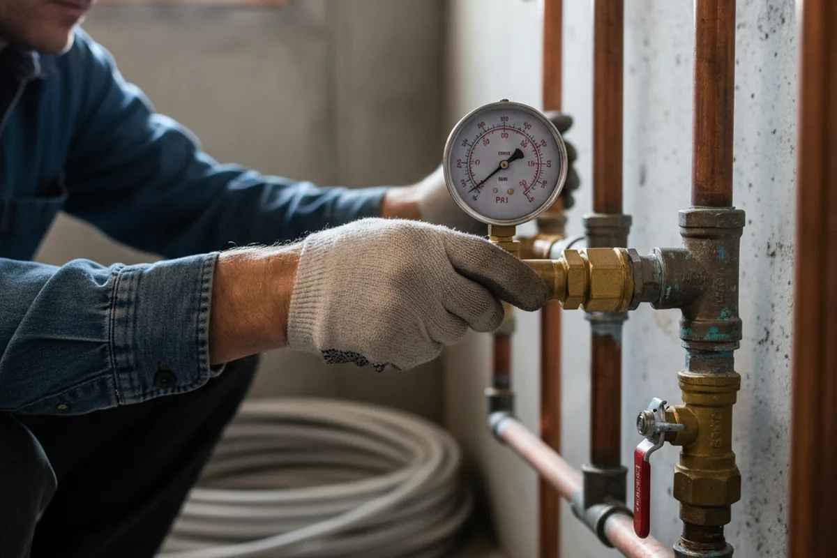 Pressure testing a repaired line during Water Line Repair in Mascot
